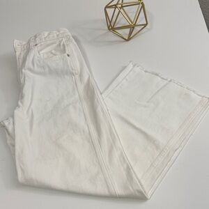Taylor Wide Leg Crop High Rise White Jeans